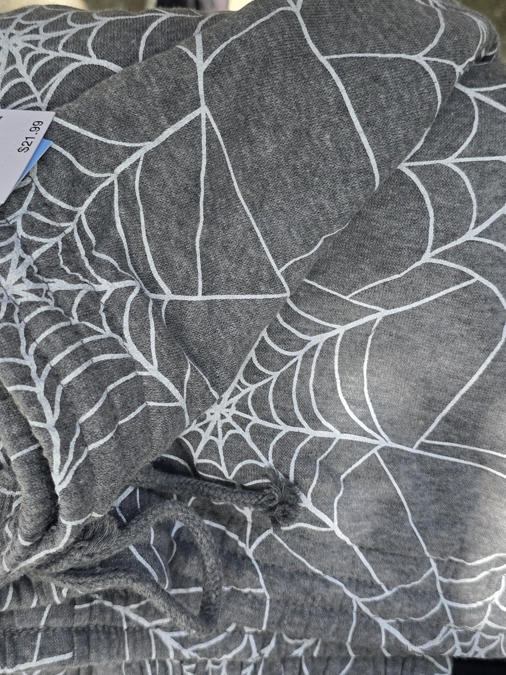 Doe Gray Spiderweb Print Sweat Pants Large